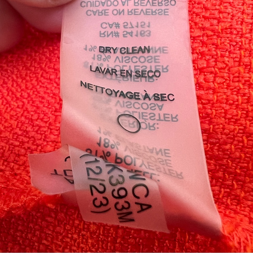Tommy Hilfiger Orange Hopsack Shift Sleeveless Midi Dress Logo Buttons | Sz: 14 - Picture 9 of 10